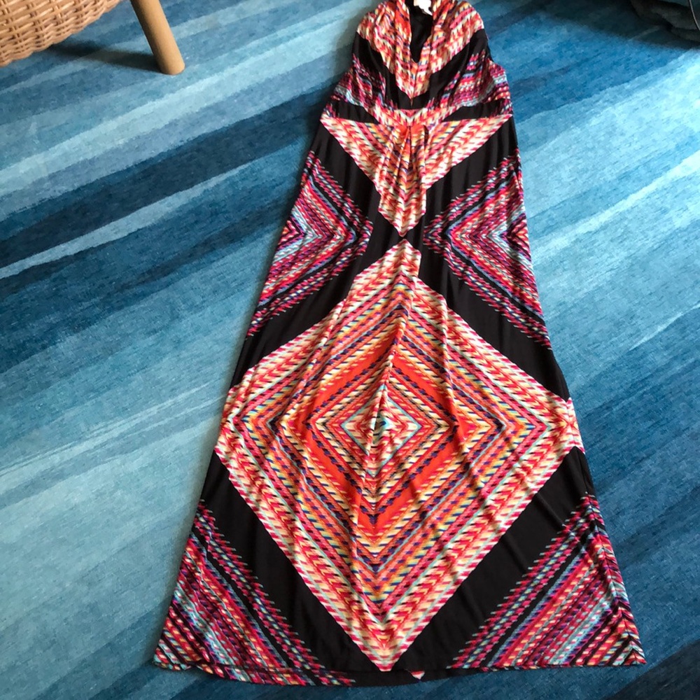 (EUC) Chico's multicolor print maxi dress small